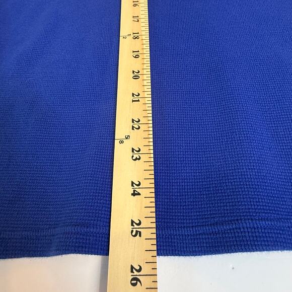 Polo Ralph Lauren Blue Waffle Knit Thermal Shirt L Lounge Sleep Top Minimalist - Picture 6 of 7